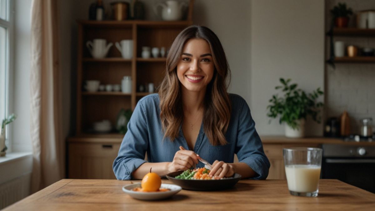 A balanced diet plate showing various food groups essential for women’s health