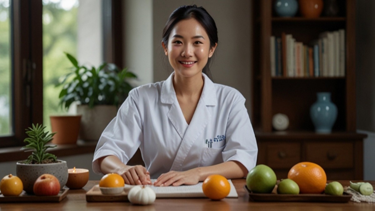 A woman practicing holistic health techniques for overall well-being